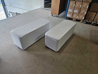 2x zitpoef lang wit 120cmx40x47cm h - afbeelding 1 van  2