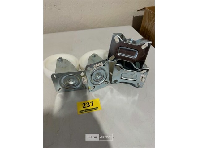 2x zwenkwiel en 2x vastwiel 125mm 220kg polyamid - afbeelding 1 van  3