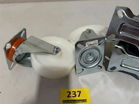 2x zwenkwiel en 2x vastwiel 125mm 220kg polyamid - afbeelding 3 van  3