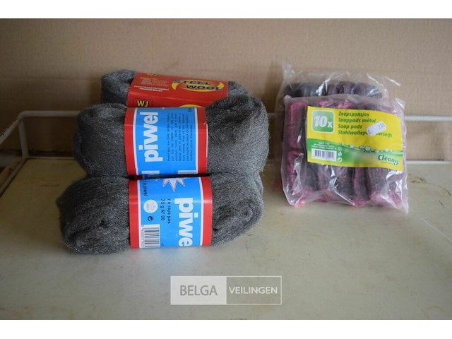 2x10st seepsponsjes, 5 steelwol - afbeelding 1 van  3