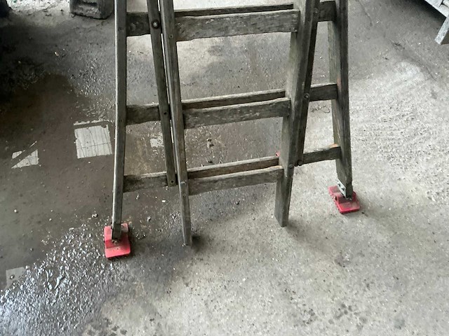 2x12 houten schuifladder - afbeelding 2 van  3