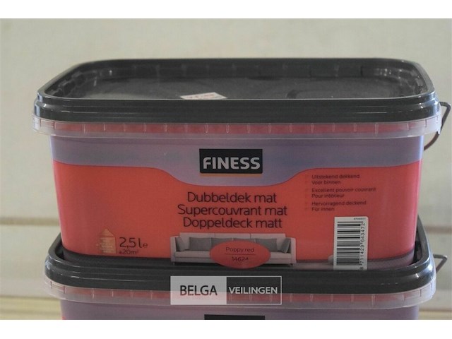 2x2,5lfinessdubbeldek poppy red - afbeelding 2 van  4