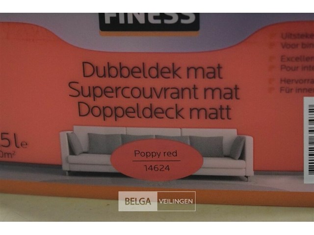 2x2,5lfinessdubbeldek poppy red - afbeelding 3 van  4