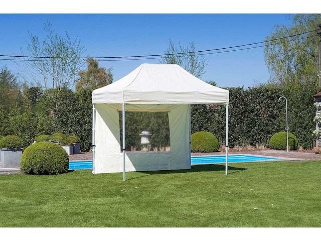 2x3m partytent - aluminium - zand - vouwtent.eu - afbeelding 1 van  7