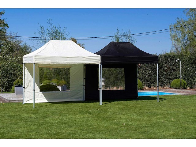 2x3m partytent - aluminium - zand - vouwtent.eu - afbeelding 1 van  2