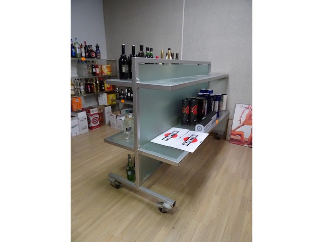 3 + 1 verrijdbaar metalen/glazen presentatiemeubel - afbeelding 3 van  5
