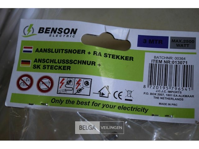 3 aansluitsnoer + ra stekker 1,5m - afbeelding 2 van  3