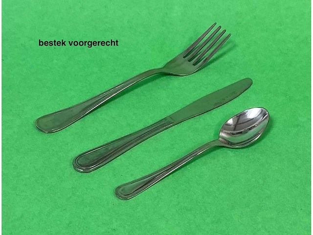 3 bestekken voorgerecht en 3 bestekken hoofdgerecht (lepel, vork, mes) + 180 koffielepeltjes - rvs - afbeelding 2 van  3
