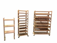 3 broodrekken: 30x50x200 cm, 70x45x200 cm, 66x45x145 cm