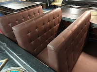 3 bruine zitbanken imitatieleder (121 x 61 x h110 cm) - afbeelding 2 van  4