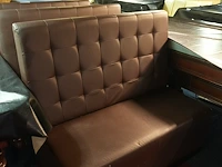 3 bruine zitbanken imitatieleder (121 x 61 x h110 cm) - afbeelding 3 van  4