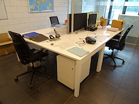 3-delig bureaeiland + 3x bureaustoel - afbeelding 2 van  9