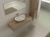 3-delig duo-badkamermeubel (120cm) - licht hout decor - incl. kranen - afbeelding 3 van  5