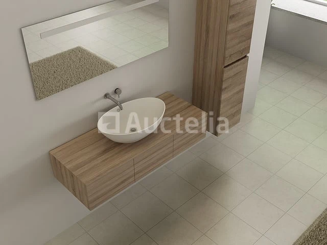 3-delig duo-badkamermeubel (120cm) - licht hout decor - incl. kranen - afbeelding 6 van  7