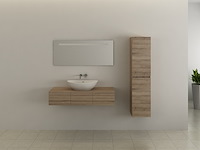 3-delig duo-badkamermeubel (120cm) - licht hout decor - incl. kranen - afbeelding 1 van  5