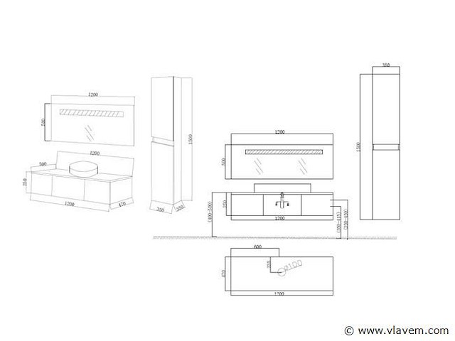 3-delig duo-badkamermeubel - afbeelding 5 van  5