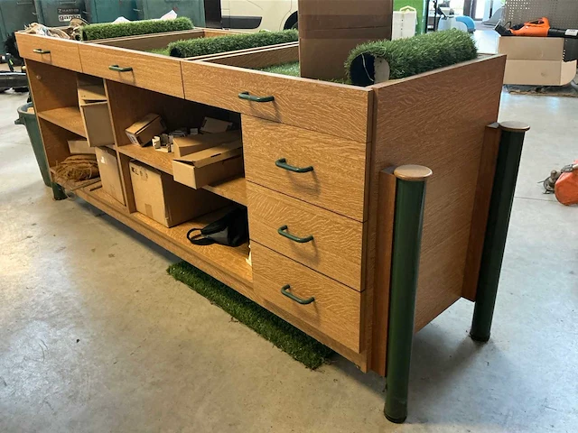 3-delig houten receptie- en baliemeubel - afbeelding 4 van  6