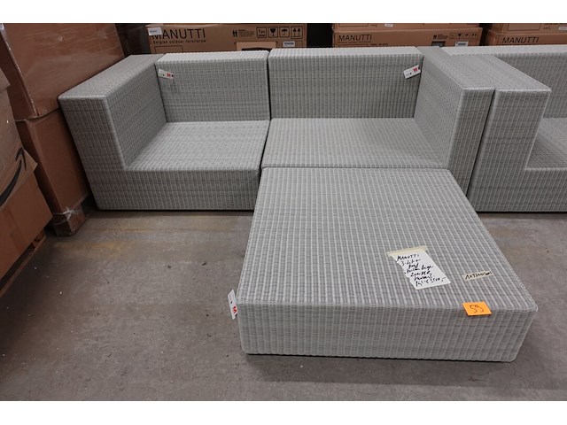 3-delig wicker hoeksalon manutti - afbeelding 1 van  3