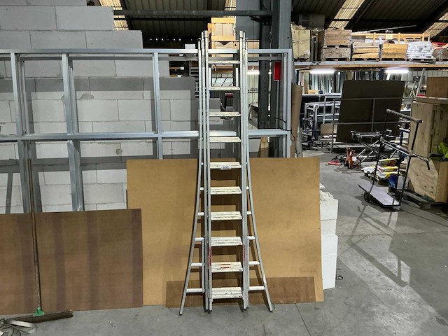 3 delige alu schuifladder - afbeelding 2 van  3
