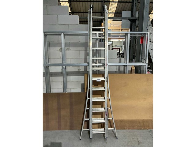 3 delige alu schuifladder - afbeelding 3 van  4