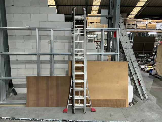 3 delige alu schuifladder - afbeelding 1 van  4