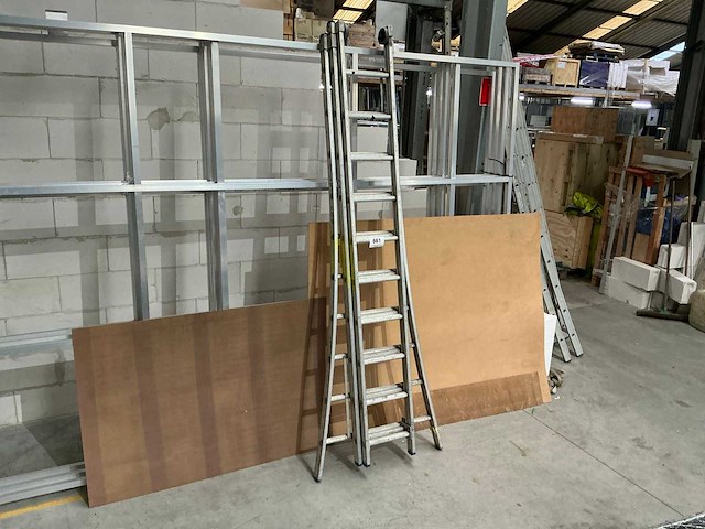 3 delige alu schuifladder - afbeelding 2 van  3