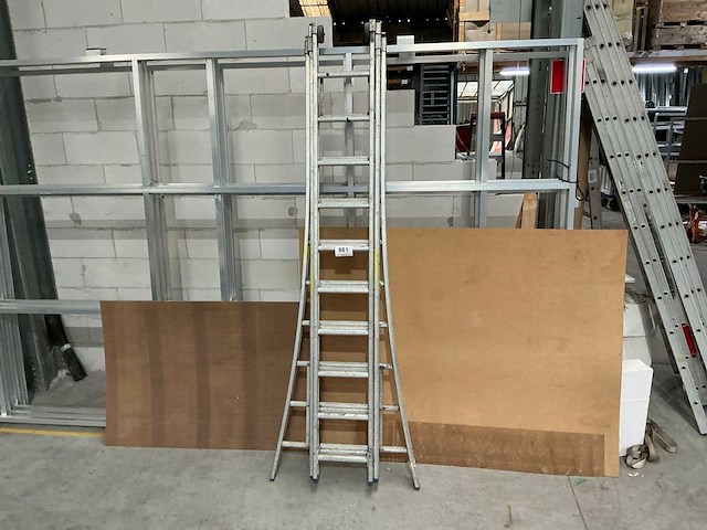 3 delige alu schuifladder - afbeelding 3 van  3