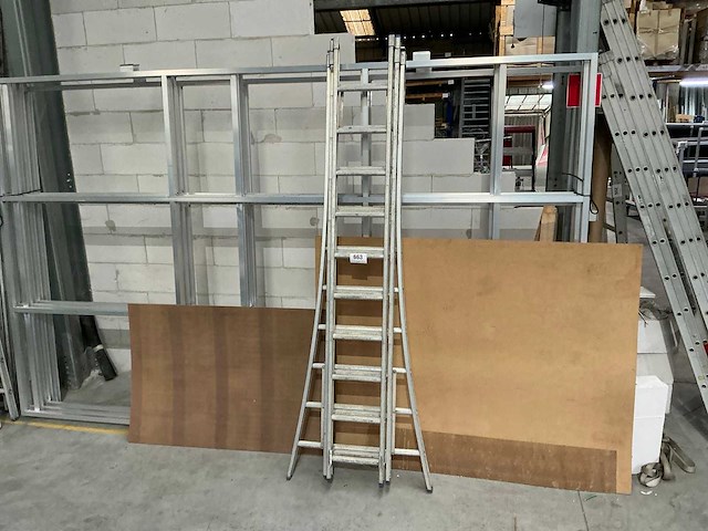 3 delige alu schuifladder - afbeelding 3 van  3