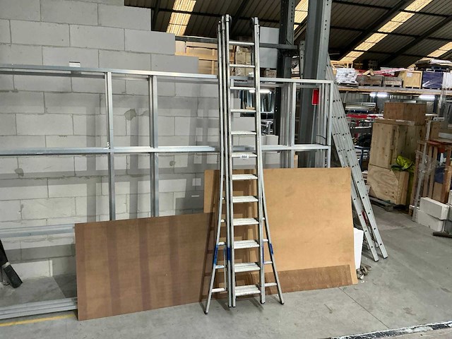 3 delige alu schuifladder - afbeelding 2 van  3