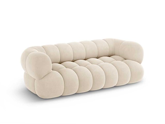 3-delige bank - lichtbeige fluweel - afbeelding 3 van  8