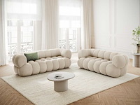 3-delige bank - lichtbeige fluweel