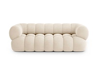 3-delige bank - lichtbeige fluweel - afbeelding 2 van  6