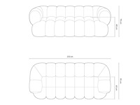 3-delige bank - lichtbeige fluweel - afbeelding 8 van  8