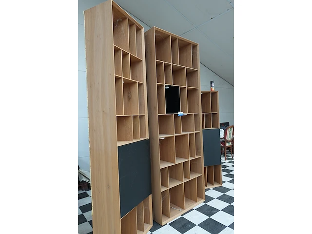 3-delige boekenkast eikdecor met verlichting - afbeelding 1 van  8