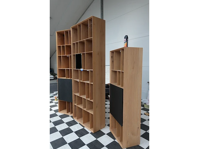 3-delige boekenkast eikdecor met verlichting - afbeelding 6 van  8