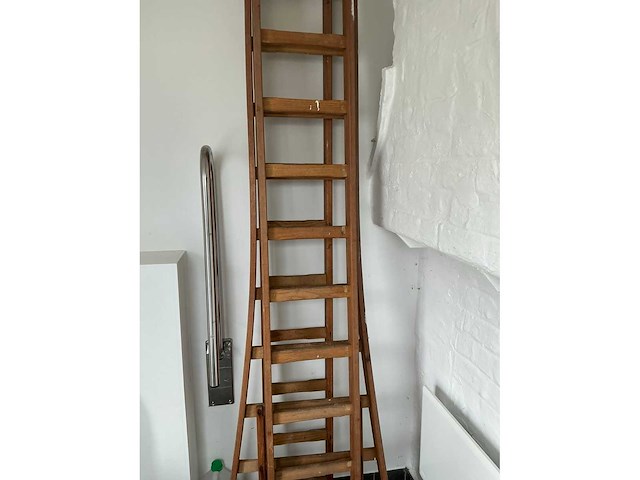 3-delige houten schuifladder - afbeelding 2 van  3