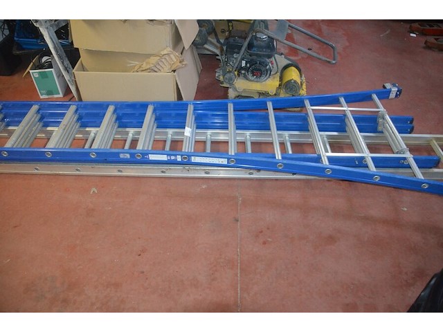 3-delige schuifladder 12 treden, alu ladder 16 treden , alu ladder 18 treden (18,19) - afbeelding 2 van  8