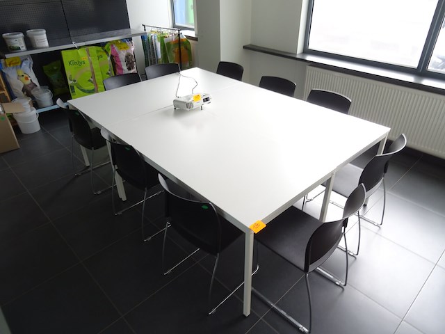 3-delige vergadertafel + 8x stapelbare stoel sting - afbeelding 6 van  6