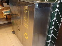 3-delige verrijdbare inox vuilnisbak - afbeelding 3 van  3