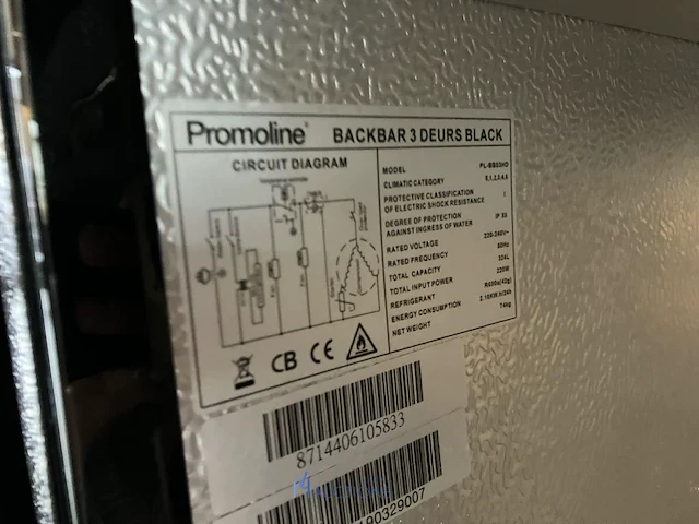 3-deurs drankenkoeler promoline - afbeelding 3 van  4