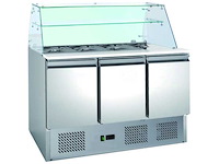 3-deurs gekoelde salade met voorglas - gekoelde saladette - gekoeld (3x)