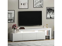 3-deurs melamine tv-meubel met witte afwerking en led-verlichting - afbeelding 1 van  7