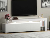 3-deurs melamine tv-meubel met witte afwerking en led-verlichting