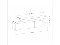 3-deurs melamine tv-meubel met witte afwerking en led-verlichting - afbeelding 8 van  9