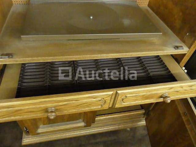 3-deurs tv-meubel, 1 eikenhouten lade - afbeelding 2 van  4