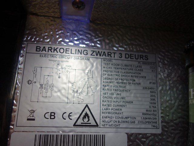 3-deurs vitrinekoelkast - afbeelding 3 van  4