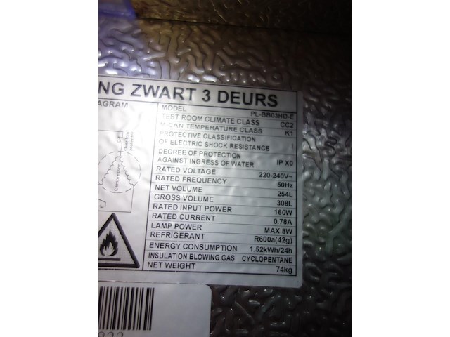 3-deurs vitrinekoelkast - afbeelding 4 van  4