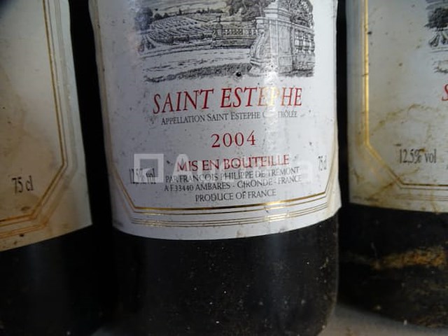 3 flessen baron de saint-estèphe 2004 - afbeelding 3 van  4