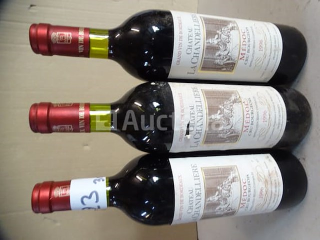3 flessen bordeaux château la chandellière médoc 1996 - afbeelding 2 van  5