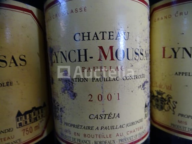 3 flessen bordeaux grand cru classé château lynch-moussas pauillac 2001 - afbeelding 3 van  4
